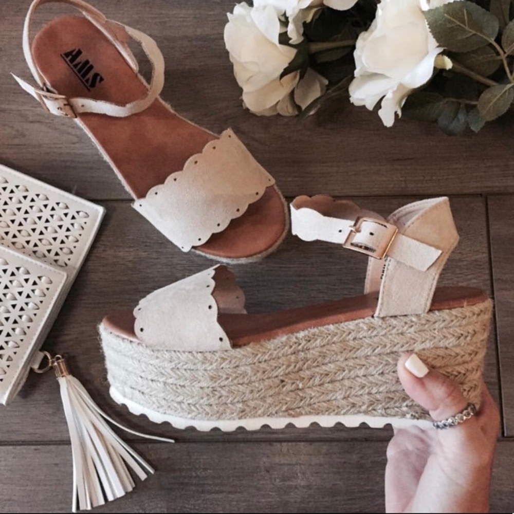 Tan Platform Espadrille Sandals